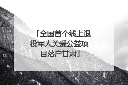 全国首个线上退役军人关爱公益项目落户甘肃