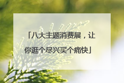 八大主题消费展，让你逛个尽兴买个痛快