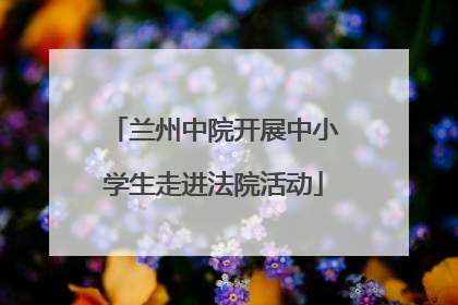 兰州中院开展中小学生走进法院活动