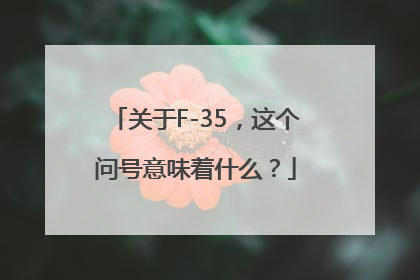 关于F-35，这个问号意味着什么？