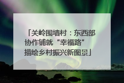 关岭围墙村：东西部协作铺就“幸福路” 描绘乡村振兴新图景