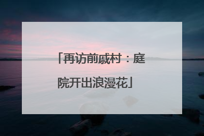 再访前戚村：庭院开出浪漫花