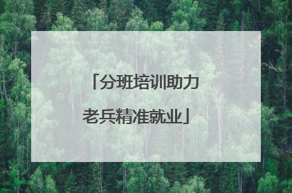 分班培训助力老兵精准就业