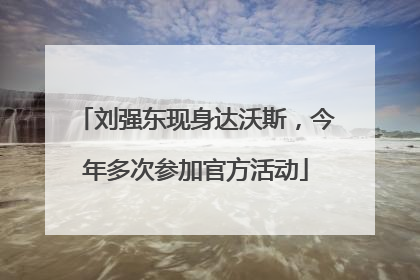 刘强东现身达沃斯，今年多次参加官方活动