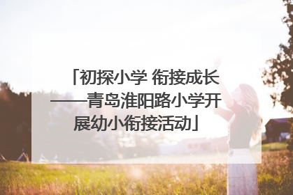 初探小学 衔接成长——青岛淮阳路小学开展幼小衔接活动