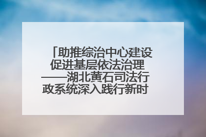 助推综治中心建设 促进基层依法治理——湖北黄石司法行政系统深入践行新时代枫桥经验