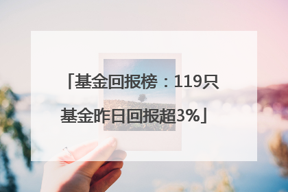 基金回报榜：119只基金昨日回报超3%