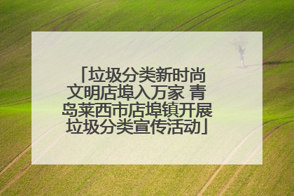 垃圾分类新时尚 文明店埠入万家 青岛莱西市店埠镇开展垃圾分类宣传活动