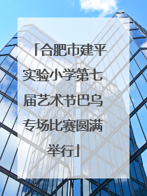 合肥市建平实验小学第七届艺术节巴乌专场比赛圆满举行