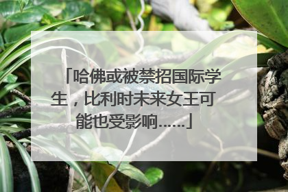 哈佛或被禁招国际学生，比利时未来女王可能也受影响……