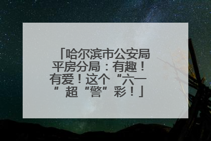 哈尔滨市公安局平房分局：有趣！有爱！这个“六一”超“警”彩！