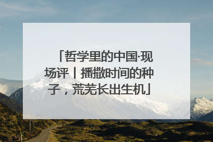 哲学里的中国·现场评丨播撒时间的种子，荒芜长出生机