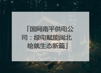 国网南平供电公司：绿电赋能闽北 绘就生态新篇