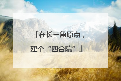 在长三角原点，建个“四合院”