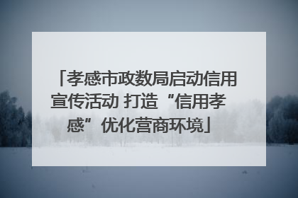 孝感市政数局启动信用宣传活动 打造“信用孝感”优化营商环境