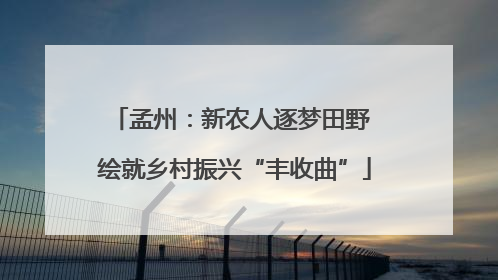 孟州：新农人逐梦田野 绘就乡村振兴“丰收曲”