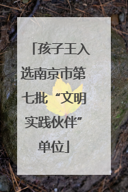 孩子王入选南京市第七批“文明实践伙伴”单位