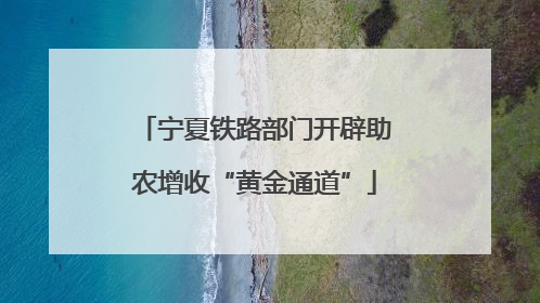 宁夏铁路部门开辟助农增收“黄金通道”