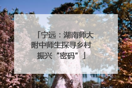 宁远：湖南师大附中师生探寻乡村振兴“密码”