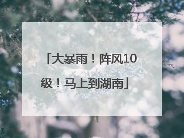 大暴雨！阵风10级！马上到湖南