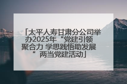 太平人寿甘肃分公司举办2025年“党建引领聚合力 学思践悟助发展”两当党建活动