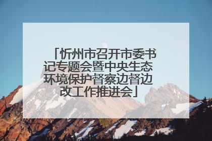 忻州市召开市委书记专题会暨中央生态环境保护督察边督边改工作推进会