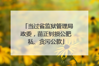 当过省监狱管理局政委，苗正钊损公肥私、贪污公款