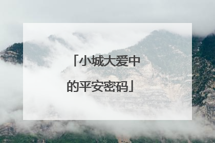 小城大爱中的平安密码