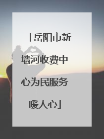 岳阳市新墙河收费中心为民服务暖人心
