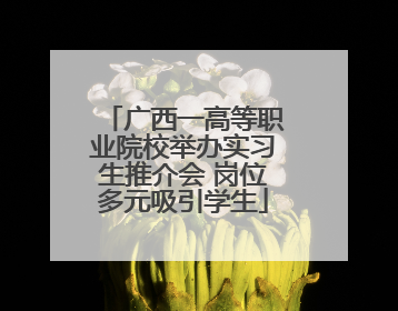 广西一高等职业院校举办实习生推介会 岗位多元吸引学生