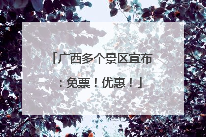 广西多个景区宣布：免票！优惠！