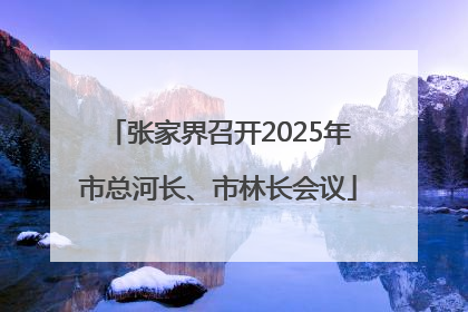 张家界召开2025年市总河长、市林长会议