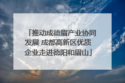 推动成德眉产业协同发展 成都高新区优质企业走进德阳和眉山