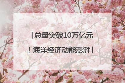 总量突破10万亿元！海洋经济动能澎湃