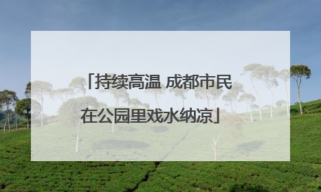 持续高温 成都市民在公园里戏水纳凉