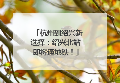 杭州到绍兴新选择：绍兴北站即将通地铁！