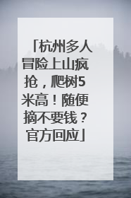 杭州多人冒险上山疯抢，爬树5米高！随便摘不要钱？官方回应