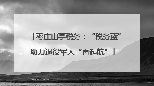 枣庄山亭税务：“税务蓝”助力退役军人“再起航”