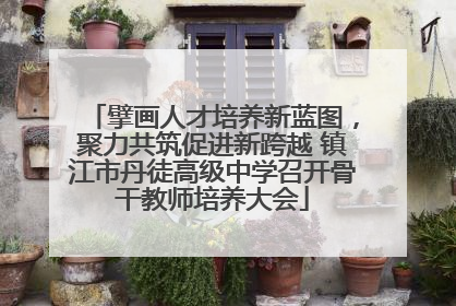 擘画人才培养新蓝图，聚力共筑促进新跨越 镇江市丹徒高级中学召开骨干教师培养大会