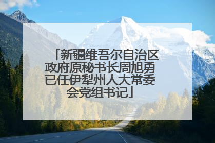 新疆维吾尔自治区政府原秘书长周旭勇已任伊犁州人大常委会党组书记