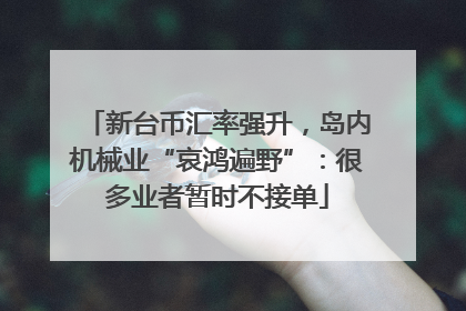 新台币汇率强升，岛内机械业“哀鸿遍野”：很多业者暂时不接单