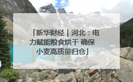 新华财经｜河北：电力赋能粮食烘干 确保小麦高质量归仓