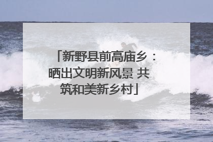 新野县前高庙乡：晒出文明新风景 共筑和美新乡村