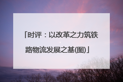 时评：以改革之力筑铁路物流发展之基(图)