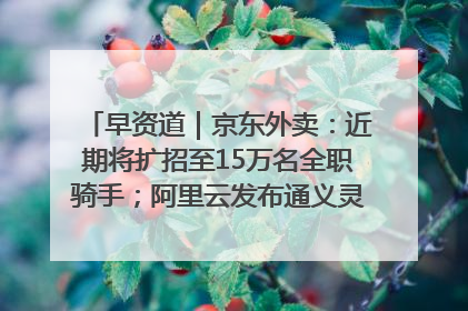早资道｜京东外卖：近期将扩招至15万名全职骑手；阿里云发布通义灵码AI IDE