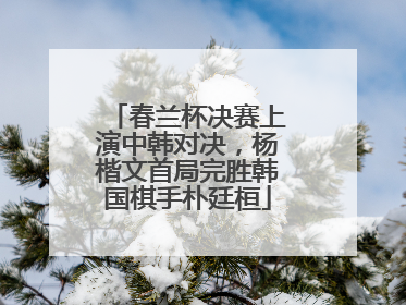 春兰杯决赛上演中韩对决，杨楷文首局完胜韩国棋手朴廷桓