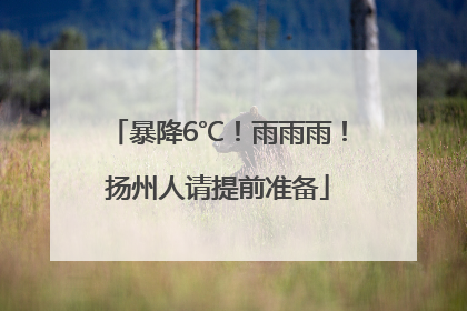 暴降6℃！雨雨雨！扬州人请提前准备