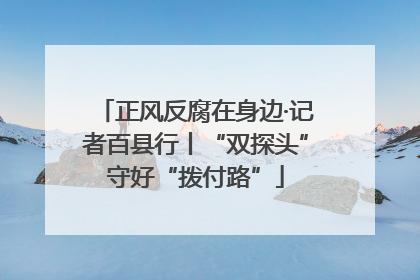 正风反腐在身边·记者百县行丨“双探头”守好“拨付路”