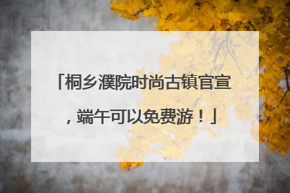 桐乡濮院时尚古镇官宣，端午可以免费游！