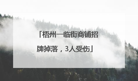 梧州一临街商铺招牌掉落，3人受伤